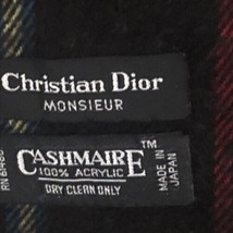 Christian Dior Monsieur Cashmaire Scarf Black Multicolor Striped Vintage Japan - £20.04 GBP