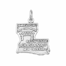 Louisiana State Map Bridge Design Pendant Charm Piece Men&#39;s Fashion 14K ... - $29.40