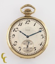 Elgin Antique Open Face Gold Filled Pocket Watch Gr 345 Size 12 17 Jewel - £428.26 GBP