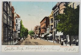 Hagerstown MD West Washington St 1907 to Milton Pa udb Postcard R18 - £10.35 GBP