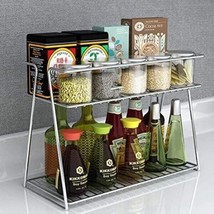 1PCS Stainless Steel 2 Layer Spice Rack Corner Storage Rack, Spice Container Rac - £31.28 GBP