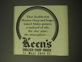 1948 Keen&#39;s English Chop House Ad - That double-size Mutton Chop - £14.54 GBP