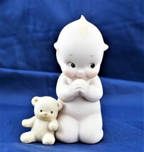 Enesco Kewpie Prayers with Teddy Bear Doll Figurine Rose O&#39;neill Jesco S... - £19.00 GBP