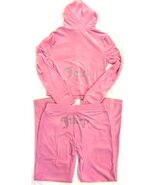 Juicy Couture Bling Velour Tracksuit Hoodie &amp; Pants Set FLORAL BLOOM PIN... - €77,12 EUR