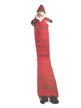 Vintage Santa Advent Calendar 52&quot; Long Felt Christmas Countdown Pocket W... - £46.57 GBP
