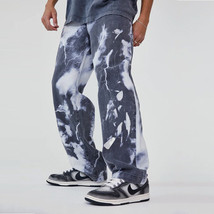 Men&#39;s Loose Hip Hop Tie Dyed Jeans Straight Legs - $31.70