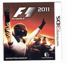Nintendo 3DS F1 Formula 1 2011 Instruction Manual only - £3.82 GBP