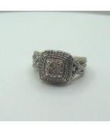 JTW 925 Sterling Silver Pave Diamond Ring Size 7 - £116.81 GBP