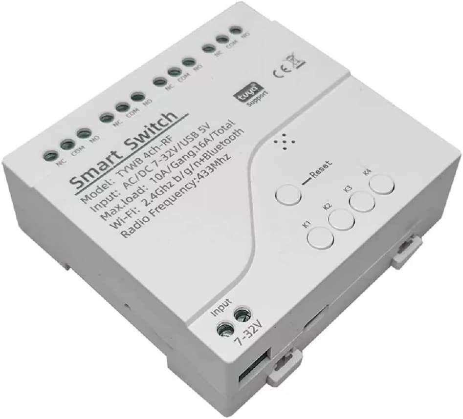 MHCOZY 4 Channel Smart WiFi RF Bluetooth Wireless Dry Contact Relay Switch - $32.99
