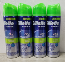 Gillette Series 3X Shave Gel Cream Sensitive 7oz Cans - 4 Pack - £17.77 GBP