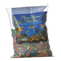 Pure Water Pebbles Aquarium Gravel - Neon Rainbow 2 lbs (3.1-6.3 mm Grain) - £41.55 GBP