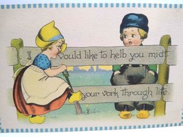 Dutch Boy Girl Barton &amp; Spooner Original Postcard Friendship Series 432 Unused - £13.36 GBP