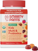 SmartyPants Organic Kids Multivitamin Gummies: Probiotics, Omega 3 (ALA), Vitami - £40.75 GBP