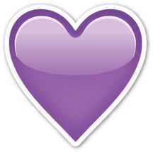 x3 10cm Shaped Vinyl Stickers laptop emoji Purple Heart love marriage broken - £3.51 GBP
