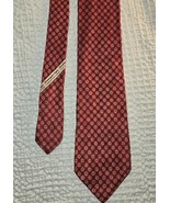 Ermenegildo Zegna Vintage  Geometric Italian 100% Pure Silk Tie Red - $27.99