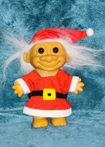 Vintage RUSS Berrie 5” Santa TROLL Doll Vinyl Figurine Toy #18278, White... - $5.34