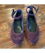 Born Womens Suede Leather Slip On Merlot Ballet Flat Size 6.5M ankle buckle - $423.46 MXN