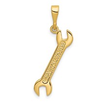 14K Yellow Gold Wrench Charm Handyman Repair Jewelry 30mm x 4mm - £82.07 GBP