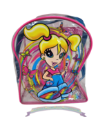 VINTAGE LISA FRANK GROOVY GIRL BLONDE VINYL ZIPPERED SCHOOL BACKPACK CLEAR BAG - $84.55