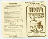 Hard Times Cafe Menu Award Winning Chili US 281 North San Antonio Texas  - £7.82 GBP