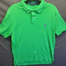 Ralph Lauren Polo Shirt Mens Large Classic Fit Green Soft (Bleach stained) - $13.65