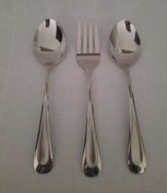 Lot of 3 Pieces ~ Oneida Sand Dune Satin Indent ~ 2 Serving Spoons &amp; Mea... - £22.87 GBP