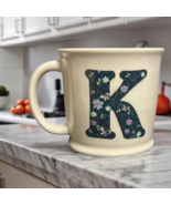 Natural Life Mug letter K Love The Moment Initial Monogram Floral Coffee... - £10.90 GBP