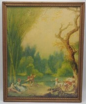 Antique Framed Print Victorian Countryside Scene - £112.51 GBP