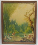 Antique Framed Print Victorian Countryside Scene - £112.86 GBP