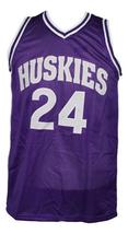 A.Tyler #24 HuskiesThe 6th Man Movie Basketball Jersey Sewn Purple Any Size image 4