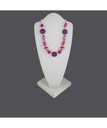 Necklace, Wood and Clamshell Heishi, Purple and Hot Pink, 35 inch - €15,73 EUR