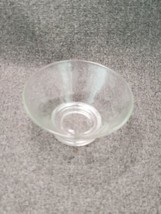 Vintage Mid Century Modern Clear Glass Snack Bowl with Frosted/Etched Fl... - £6.74 GBP