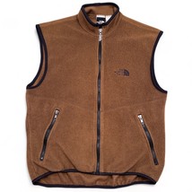 Vintage North Face Vest Mens Small Brown Fleece Full Zip Pockets Made in USA S - £18.98 GBP