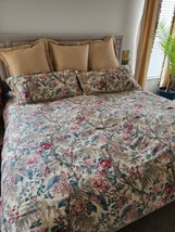 Ralph Lauren Tangier Floral 3 pc KING Comforter Set +Pillow Shams, Jute Trim - £151.49 GBP