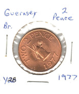 Guernsey 2 Pence, 1977, Bronze, KM28 UNC - £3.61 GBP