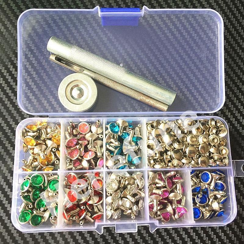 Primary image for 240pcs 8colors Punk Diamond Spikes Rivets/rhinestone Studs Decor Rivets For Leat