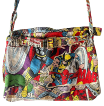 Superheros Spiderman Thor Hulk Crossbody Tote Bag Zip Closure Pockets Handmade - £23.58 GBP