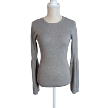 MAG by Magaschoni Womens Sz M Gray Bell Sleeve Ribbed Knit Sweater Top - £27.24 GBP