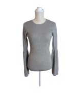 MAG by Magaschoni Womens Sz M Gray Bell Sleeve Ribbed Knit Sweater Top - £27.14 GBP