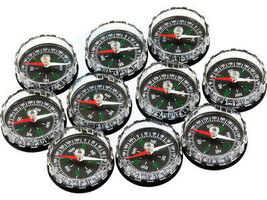 10pcs Small Plastic Compass Camping Mapping Education School Learning - £7.80 GBP