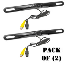 Pack of (2) New Pyle PLCM18BC License Plate Mount Rearview Backup Camera - Black - $39.79