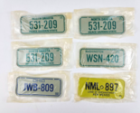 Vtg 1981 Lot of 6 Post Cereal Mini Bicycle Metal License Plate 5&quot; ND, NM... - $13.85