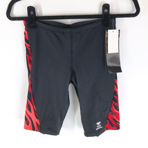 TYR Mens Jammer Swimwear Bottoms Shorts Drawstring Geometric Red Black 32 S - £18.90 GBP
