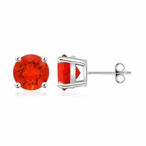 ANGARA 8mm Natural Fire Opal Stud Earrings in Sterling Silver for Women, Girl - £522.46 GBP+