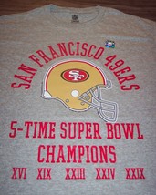 SAN FRANCISCO 49ERS 5 Time Super Bowl Champions NFL FOOTBALL T-Shirt MEN... - £15.55 GBP