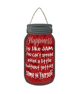 Happiness Jam Spread Novelty Metal Mason Jar Sign - £14.34 GBP