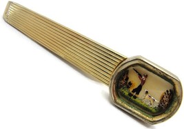 Swank Tie Bar Hunter Bird Dog Gold Tone Vintage Men Dress Accessories - £22.20 GBP