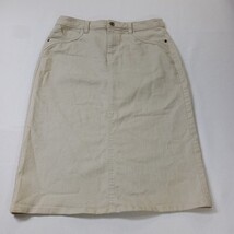 Christopher & Banks RN#63823 Women's Tan/Khaki Cotton Blend Denim Skirt Size 8 image 9