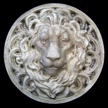 Large Roman Facing Lion Sculpture Wall Relief plaque - $39.59