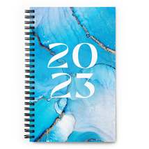 Blue Teal Abstract Watercolor Spiral notebook - £13.18 GBP